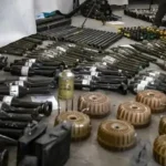 As Forças de Defesa de Israel (FDI) exibem vídeo de equipamentos do Hamas, apontando para uso de foguetes da Coreia do Norte. Foto: Reprodução/X