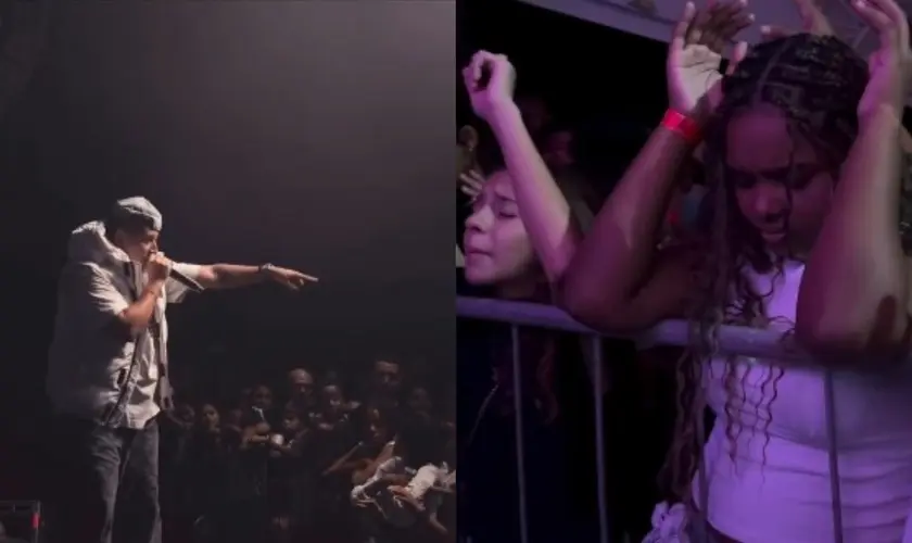 Mais de 70 jovens voltaram para Deus no show do Victin em Campos dos Goytacazes, durante a turnê “Jesus Invadiu a Tour”. Foto: Reprodução/Instagram/Victin