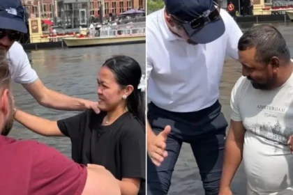 Cristãos realizam evangelismo na Holanda e mais de mil pessoas se rendem a Jesus em ação com batismos e louvor nas ruas. Foto: Reprodução/Instagram/Willem Fiege