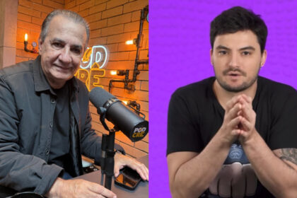 Ao ser questionado, no PodCrê, com quem gostaria de ficar cara a cara, Silas Malafaia foi taxativo e disse que era o Felipe Neto. Foto: PodCrê.