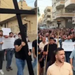 Após um ataque terrorista à igreja que matou 25 cristãos, cristãos da Síria vão às ruas em protesto pedindo fim da perseguição. Foto: Reprodução/Instagram/The Christians Of The East