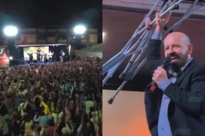 Cruzada na Bahia reúne milhares de fiéis em evento evangelístico, marcando vidas com mensagens de fé e adoração. Foto: Reprodução/Instagram/Rubens Cunha