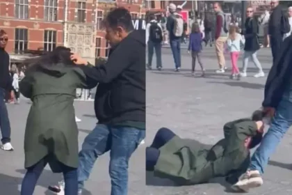 Cristã na Holanda é derrubada e arrastada pelo cabelo por muçulmano enquanto realizava um evangelismo nas ruas. Foto: Reprodução/Revive.