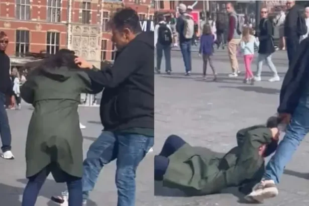 Cristã na Holanda é derrubada e arrastada pelo cabelo por muçulmano enquanto realizava um evangelismo nas ruas. Foto: Reprodução/Revive.