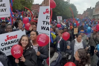 A Marcha para Jesus na Irlanda, demonstrou um crescimento impressionante, reunindo milhares de cristãos de diversas nações e denominações. Foto: Reprodução/Instagram/Marcio Rodrigues