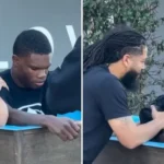 Jogador da NFL, Travis Hunter, é batizado em igreja na Flórida antes de jogo, compartilhando publicamente sua fé em Jesus. Foto: Reprodução/Instagram/John K. Amanchukwu Sr