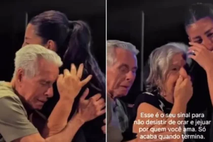 Após 11 anos de oração de neta, a pregadora Maria Luquet testemunha a emocionante conversão de seus avós idosos. Foto: Reprodução/Istagram/Maria Luquet
