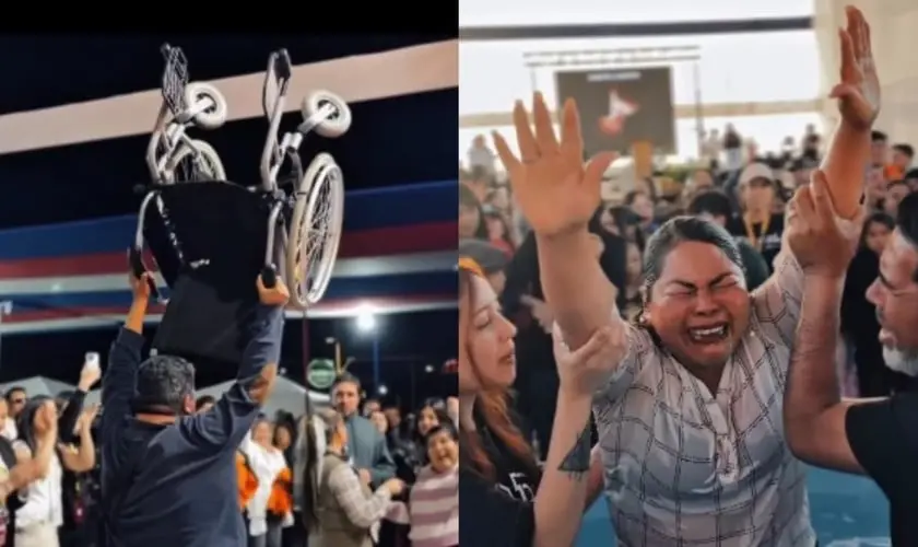 Centenas aceitam Jesus em culto em tenda e testemunham curas de paralíticos e cegos na cidade de Calama, Chile. Foto: Reprodução/Instagram/Revival Latino