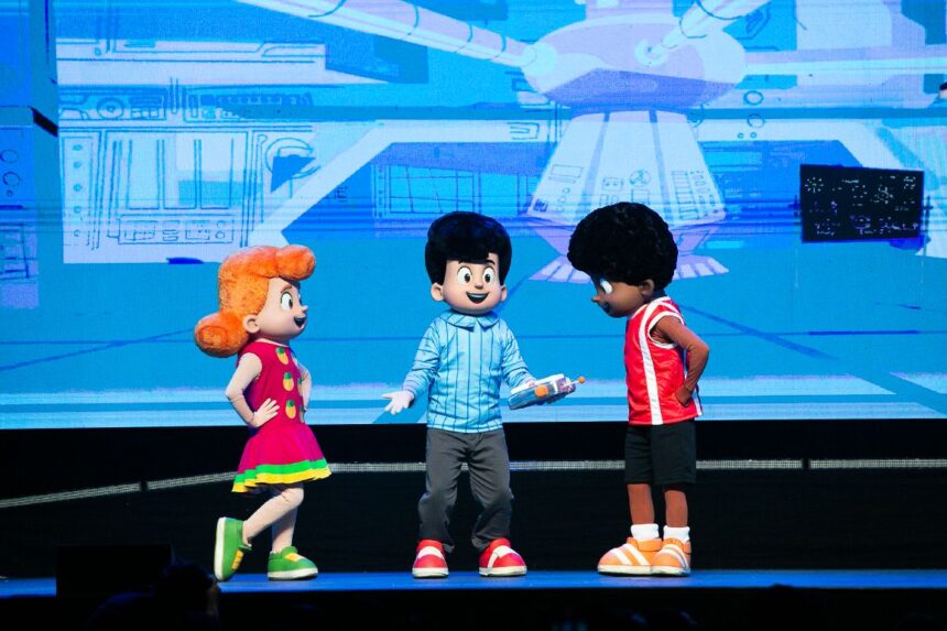Sarah, Davi e Miguel e toda a turma do 3 Palavrinhas retornam a Porto Alegre para mais uma apresentação com a turnê 3P é 10. Foto: Divulgação.