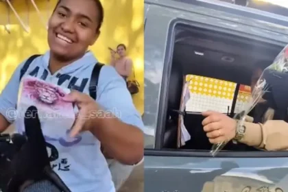 Evangelista no Paraná, Fernandinho da Hornet viraliza ao usar a moto para a distribuição de Bíblias e rosas nas ruas. Foto: Reprodução/Instagram/Fernando Sá
