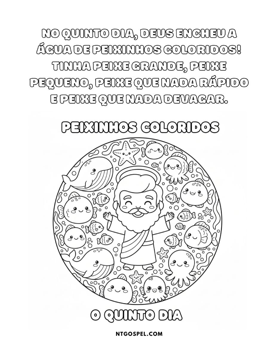 Deus Criou o Mundo! | E-book Infantil Bíblico para Colorir (2+ anos) - Imagem 4