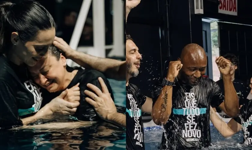 Igreja em SC realizou uma cerimônia de batismo em massa, na qual mais de 480 novos convertidos desceram às águas. Foto: Instagram/Abba Pai Church