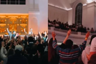 Milhares de jovens lotam culto de oração em Londres, clamando por avivamento na Londres: ''é uma verdadeira resposta de oração''. Foto: Instagram/Joint Prayer Gathering