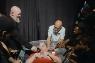 Após décadas de oração de amigo, paralítico é batizado com apoio da igreja e descansa em Cristo um mês depois. Foto: Reprodução/YouTube/The Church of Eleven22