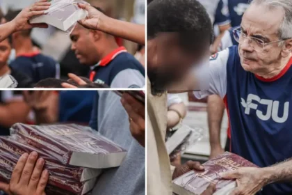 Igreja realizou uma grande distribuição de Bíblias em Complexo da Penha, levando esperança e paz aos moradores após tensões. Foto: Universal.org