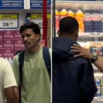 Jovem evangelista viraliza ao realizar evangelismo em mercado, orando e pregando, cumprindo o ide em um ambiente inusitado. Foto: Reprodução/Instagram/Lucas Oliveira