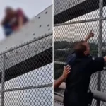 Policial impede em uma tentativa de suicídio em uma ponte, oferecendo não apenas socorro, mas uma fervorosa oração pelo homem. Foto: Reprodução/Instagram/Polícia Nacional de Panamá