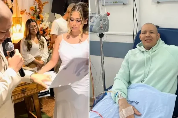 Noivo interrompe cerimônia de casamento e surpreende os convidados ao abrir o resultado de seu último exame e declarar a cura de um câncer. Foto: Reprodução/Instagram/Oséas Santos