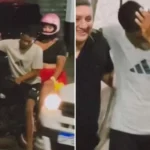 Após ser impactado por pregação, jovem interrompe trajeto de moto para aceitar Jesus em cruzada no Maranhão. Foto: Reprodução/Instagram/Joel Carvalho