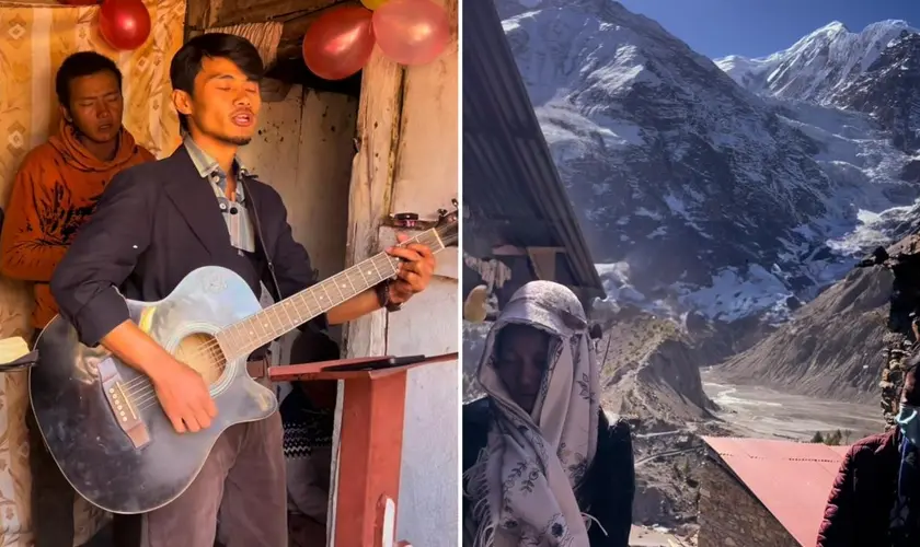 Cristãos no Himalaia fazem cultos em montanhas, intensificando esforços missionários em regiões de difícil acesso no Nepal. Foto: Reprodução/Instagram/Paul Nepali