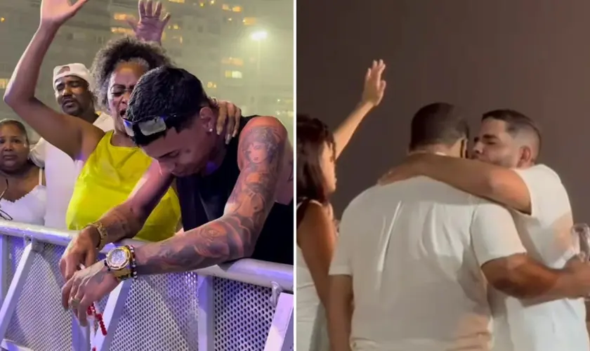 Durante o evento "Viradão Gospel Rio", realizado na última noite do Réveillon de 2025, mais de 30 pessoas aceitaram a Jesus. Foto: Reprodução/Instagram/Marcados Pagode Gospel/Fernando Rezende