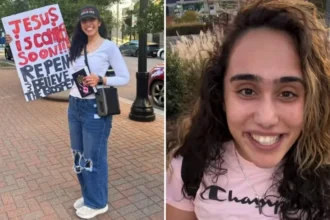 Jovem ex-muçulmana abandona o islã após ter uma visão de Jesus e agora prega o Evangelho nas ruas dos EUA. Foto: Reprodução/Instagram/Sara Alzaiem/Sean Feucht