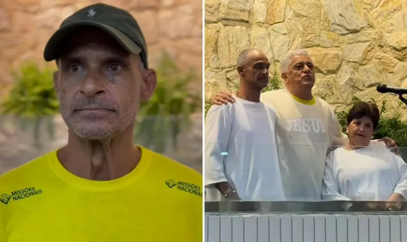 Ex-viciado, é acolhido pela Cristolândia e é batizado com a mãe em São Paulo: ''Jesus transforma mesmo, eu sou prova viva disso''. Foto: Reprodução/Instagram/Cristolândia São Paulo