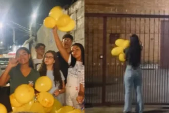 Jovens evangelizam São Paulo com balões e mensagens de fé durante a madrugada: ''Se for para ocupar as ruas à noite, que seja com fé''. Foto: Reprodução/Instagram/Somos Um