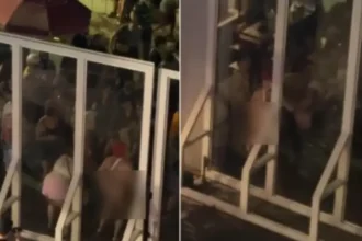 Foliões causam polêmica após atos obscenos em frente a igreja em BH: ''As pessoas têm liberdade de expressão, mas isso é uma afronta''. Foto: Reprodução/Instagram/Kelle Gripp