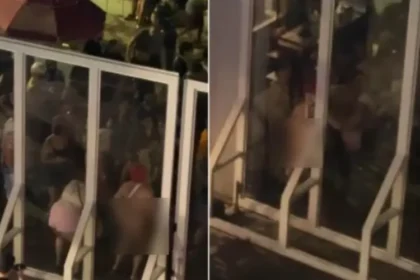 Foliões causam polêmica após atos obscenos em frente a igreja em BH: ''As pessoas têm liberdade de expressão, mas isso é uma afronta''. Foto: Reprodução/Instagram/Kelle Gripp