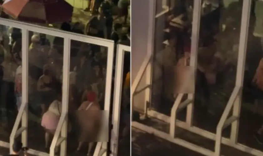 Foliões causam polêmica após atos obscenos em frente a igreja em BH: ''As pessoas têm liberdade de expressão, mas isso é uma afronta''. Foto: Reprodução/Instagram/Kelle Gripp