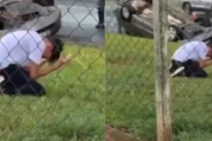 Adolescente de 14 anos ora de joelhos pela mãe após acidente de carro em São Paulo, e pastora se recupera totalmente. Foto: Reprodução/Instagram/Diário do Rodrigo Lima