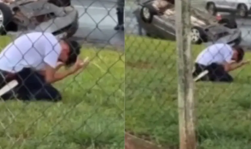 Adolescente de 14 anos ora de joelhos pela mãe após acidente de carro em São Paulo, e pastora se recupera totalmente. Foto: Reprodução/Instagram/Diário do Rodrigo Lima