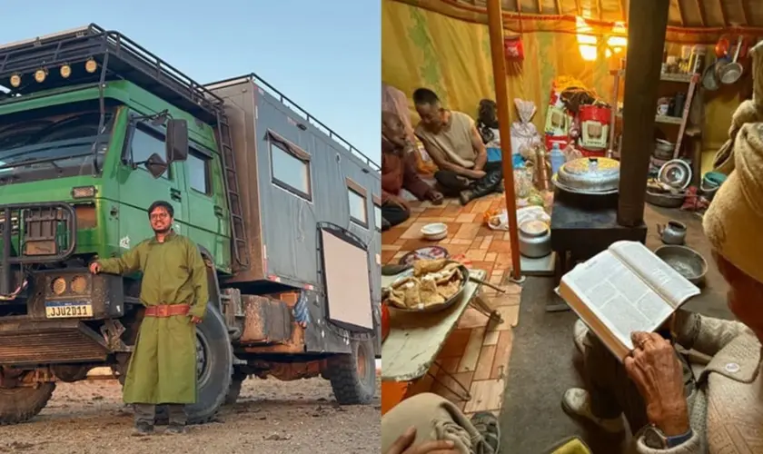 Casal brasileiro cria igreja móvel em um caminhão para levar o Evangelho a famílias nômades nas montanhas isoladas da Mongólia. Foto: Lucas Oliveira