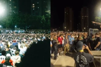 Culto em praça reúne multidão em Brasília e leva 129 pessoas a entregarem suas vidas a Jesus durante momento de adoração. Foto: Reprodução/Instagram/Céu Na Terra Movement