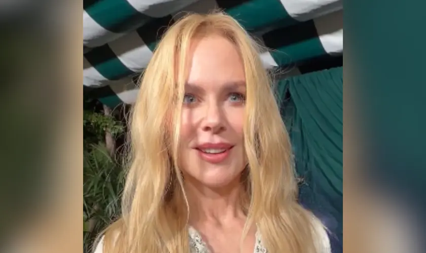 A atriz Nicole Kidman revelou que mantém o hábito de ir à igreja aos domingos, inclusive antes de eventos importantes como o Oscar. Foto: captura de tela/X/ Variety