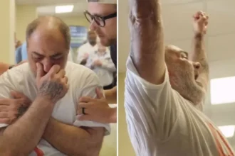 Um presidiário emocionou cristãos ao aceitar Jesus e ser batizado durante uma ação evangelística em uma prisão nos EUA. Foto: Reprodução/Instagram/God Behind Bars