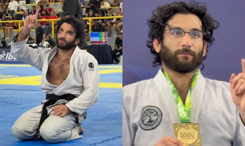Campeão de jiu-jitsu, Gabriel Grijó prega o Evangelho após vitória em Salvador e destaca fé em Jesus diante do público. Foto: Reprodução/Instagram/CBJJ Oficial