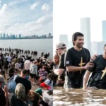 Batismo em massa na Austrália reúne mil pessoas na Páscoa, com testemunhos de transformação e novas vidas entregues a Jesus. Foto: Instagram/Julian Kirtisingham