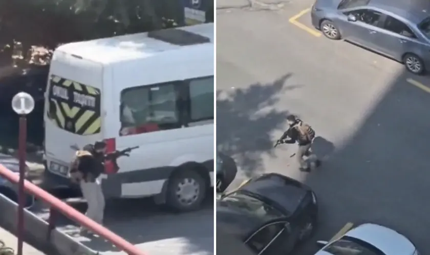 Um tiroteio próximo ao Consulado de Israel na Turquia resulta em mortos e feridos, com três suspeitos neutralizados pelas forças de segurança. Foto: Captura de tela/X/@igal_malka