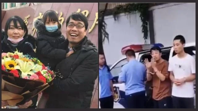 Pastor em dias mais felizes com sua família e sendo detido novamente em 10 de agosto.