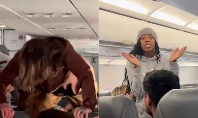 Mulher possuída causa pânico em voo de avião e passageira evangeliza: Veja o vídeo