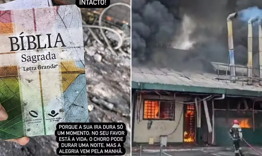 Incêndio devastador causa muitos danos a Churrascaria Tropeiro em Manaus, mas uma bíblia sobrevive praticamente intacta. Foto: Instagram/Tropeiro/Reprodução/G1.