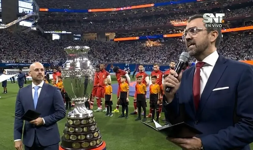 Dois pastores oraram em nome de Jesus na abertura da Copa América 2024, em Atlanta, trazendo uma mensagem de fé e esperança aos espectadores. Foto: Instagram/Bryan Albariño/Reprodução/SNT