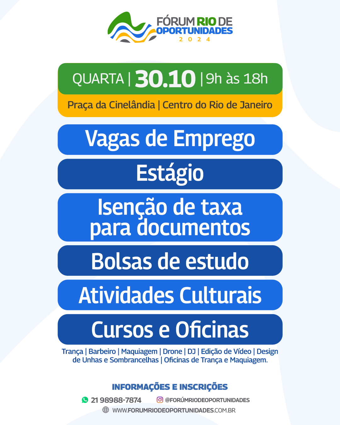A Praça da Cinelândia, no Centro do Rio, sediará o 3º Fórum Rio de Oportunidades em 30 de outubro, das 9h às 18h. Foto: Divulgação.