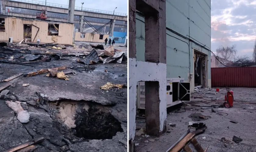 Ataque de drone russo à igreja, mata pai e sua filha de 5 anos, que estavam abrigados em uma casa para refugiados da guerra na Ucrânia. Foto: Reprodução/ Igreja Emmanui