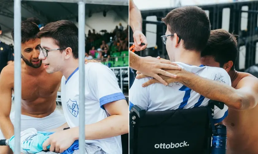 Campeão de Beach Tennis ora por atleta paralímpico e reflete sobre seu propósito de levar o amor de Jesus através do esporte. Foto: Instagram/Allan de Oliveira