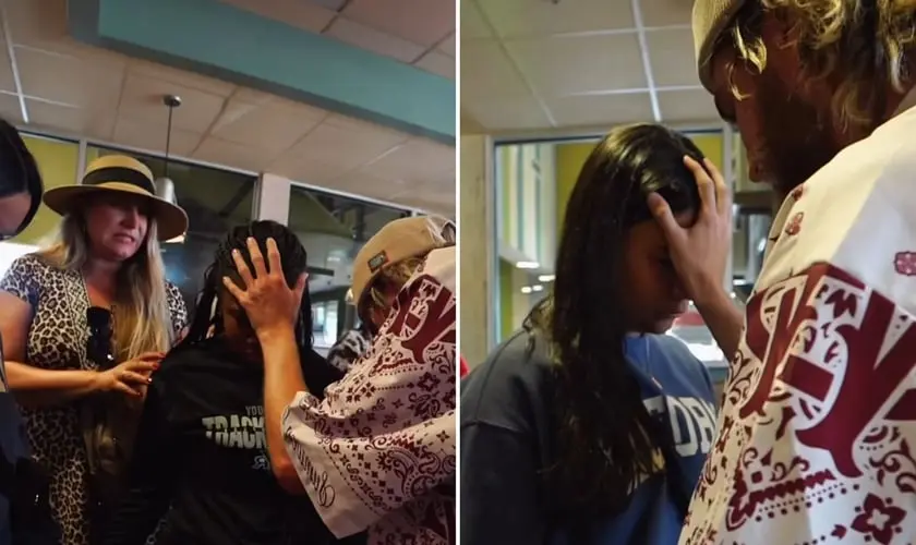 Um grupo de cristãos chamou atenção nas redes sociais após promover um evangelismo em McDonald’s nos Estados Unidos. Foto: Reprodução/Instagram/Gabriel Storm