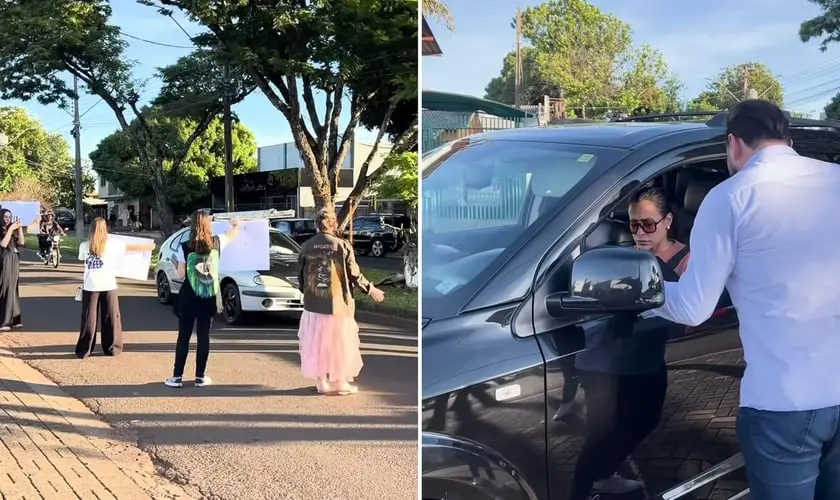 O pastor Nicoletti, da Igreja Recomeçar, em Foz do Iguaçu–PR, realizou uma ação evangelística inusitada: um drive-thru de oração. Foto: Reprodução/Instagram/Nicoletti