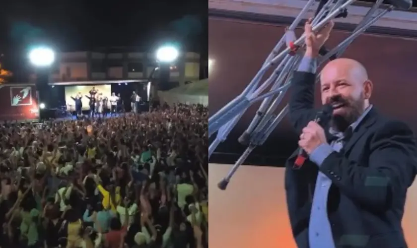 Cruzada na Bahia reúne milhares de fiéis em evento evangelístico, marcando vidas com mensagens de fé e adoração. Foto: Reprodução/Instagram/Rubens Cunha